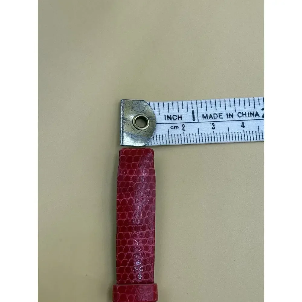 12mm HIRSCH Red Pink Genuine Lizard NOS Vintage Watch Band & Gold-Tone Buckle